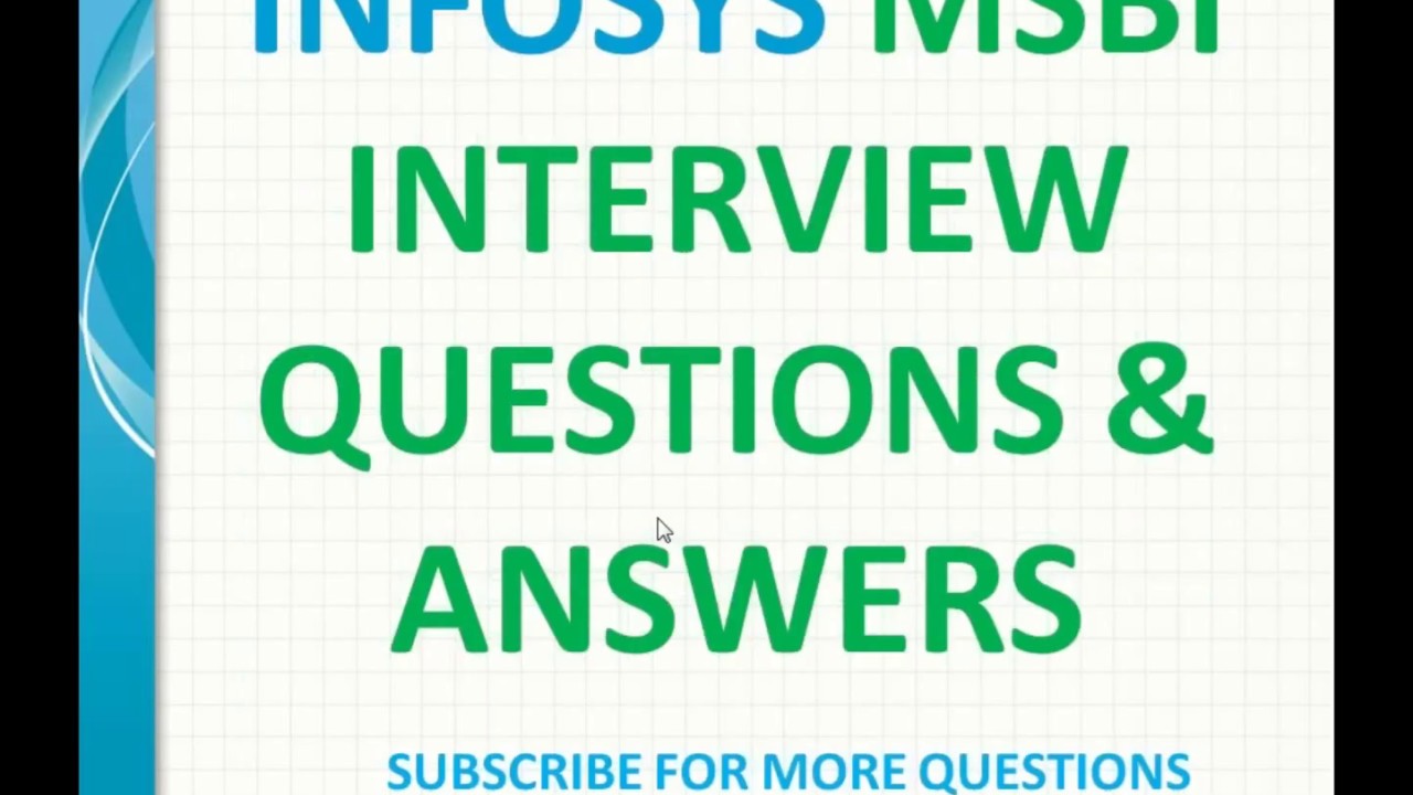Вопросы и ответы на собеседовании в infosys msbi
