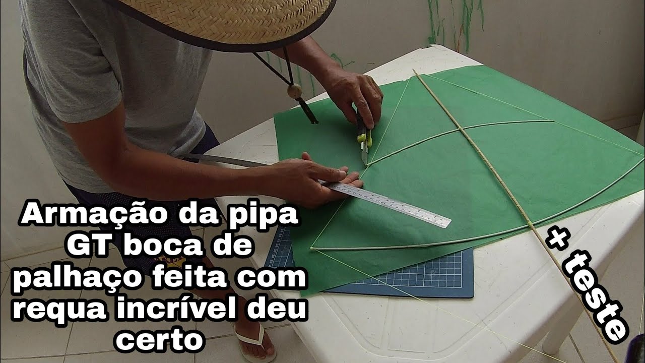 APRENDA FAZER PIPA GT BOCA DE PALHAÇO 80CM ( SEM GABARINTO) NA FIBRA 2.5\ 2.0