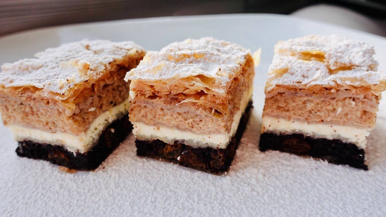 MEDJIMURSKA GIBANICA SA CETIRI NADJEVA,MAK, SIR, ORASI I JABUKE (MEDJIMURIAN 4 LAYER PHYLLO SQUARES)