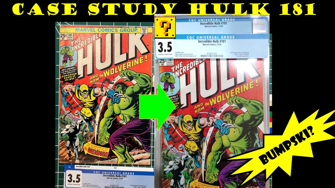 Incredible Hulk 181 CGC 3.5 graded comic crack, clean, stain removal whitening, press & resubmission