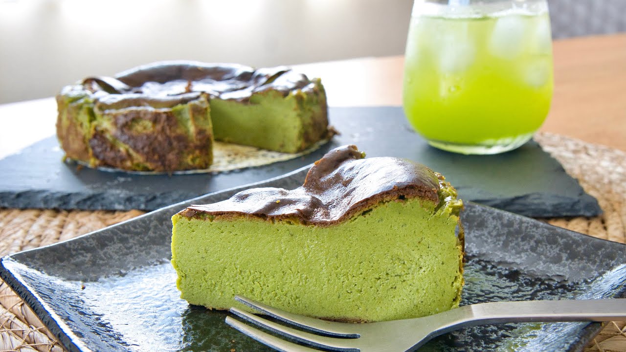 本当に美味しい抹茶バスクチーズケーキの作り方＊Matcha Basque Cheesecake