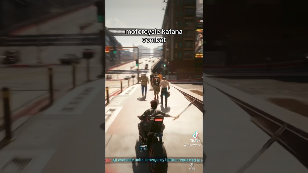motorcycle katana combat in Cyberpunk 2077 #shorts