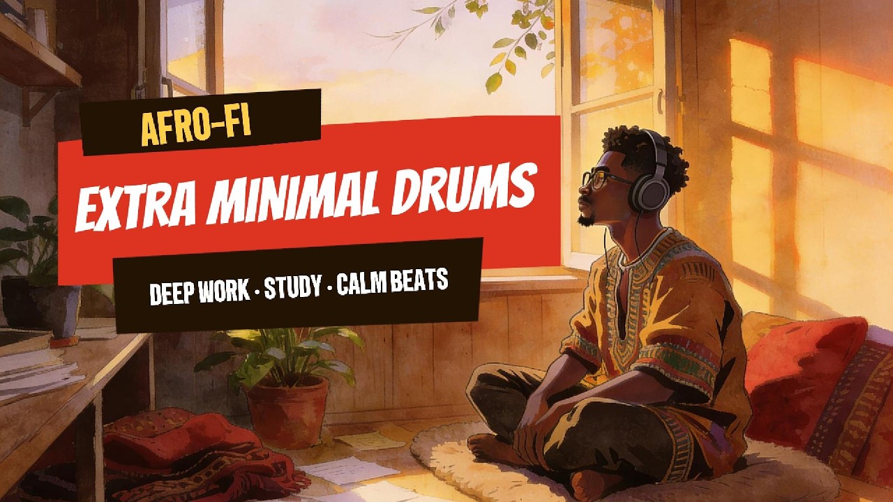 Afro-Fi Focus—Extra Minimal Drums | Afro Lofi (Deep Work • Study • Calm Beats)