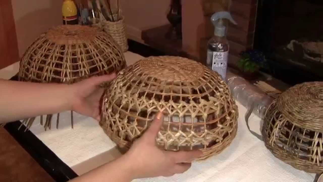 Como se teje una pantalla calada para la lampara. Parte 1.