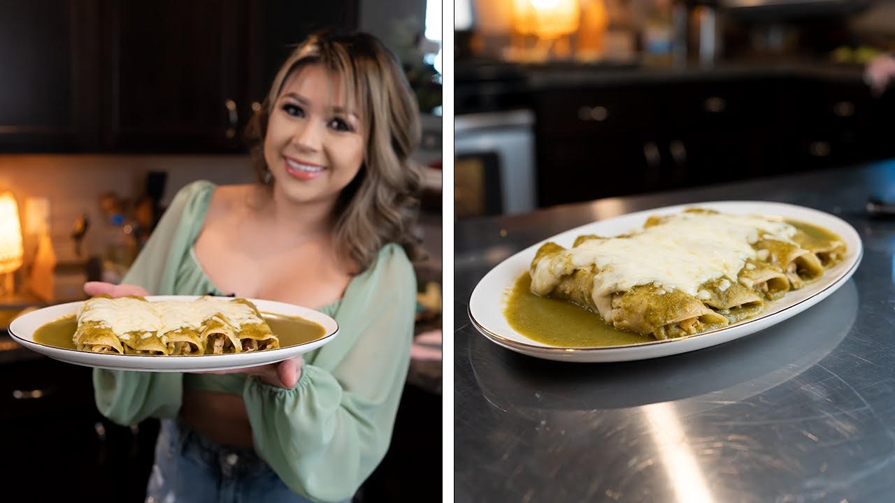 How to Make the Best Restaurant Style GREEN CHILE CHICKEN ENCHILADAS | ENCHILADAS VERDES