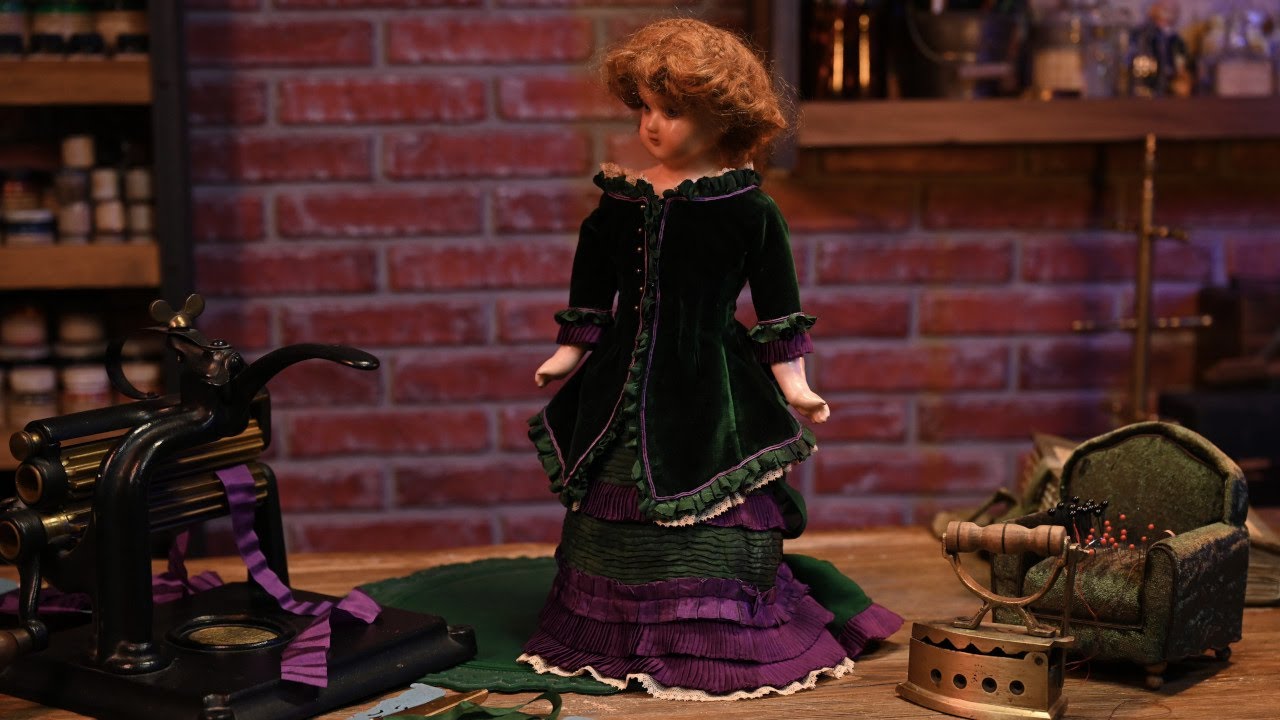Making a gorgeous Victorian outfit for an antique wax doll/ ASMR unintentional