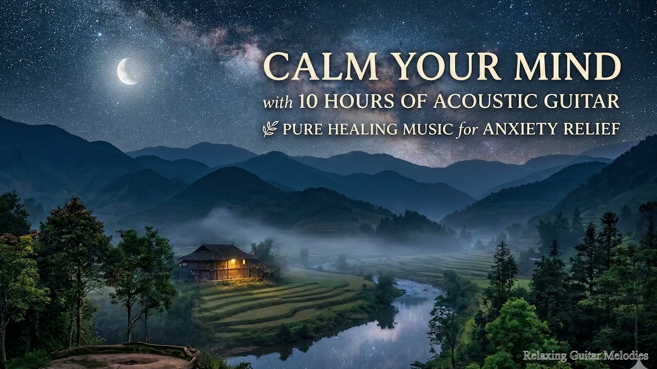 Calm Your Mind with 10 Hours of Acoustic Guitar 🌿 Pure Healing Music for Anxiety Relief