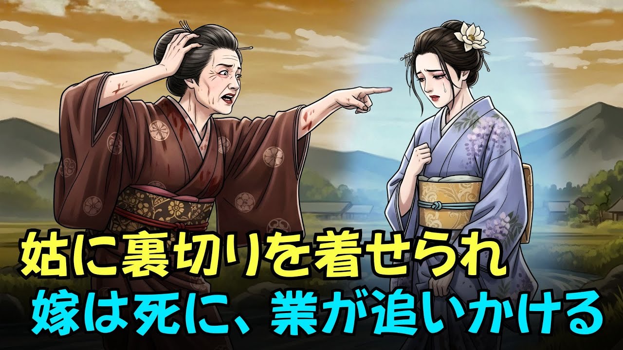嫁を不貞と決めつけた姑――無実の死と追いかける因果の報い| 日本昔話 · 家族の因縁
