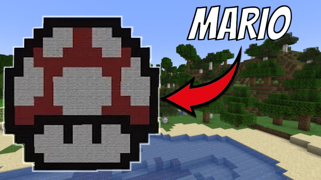 Comment faire le champignon Mario en pixel art sur Minecraft