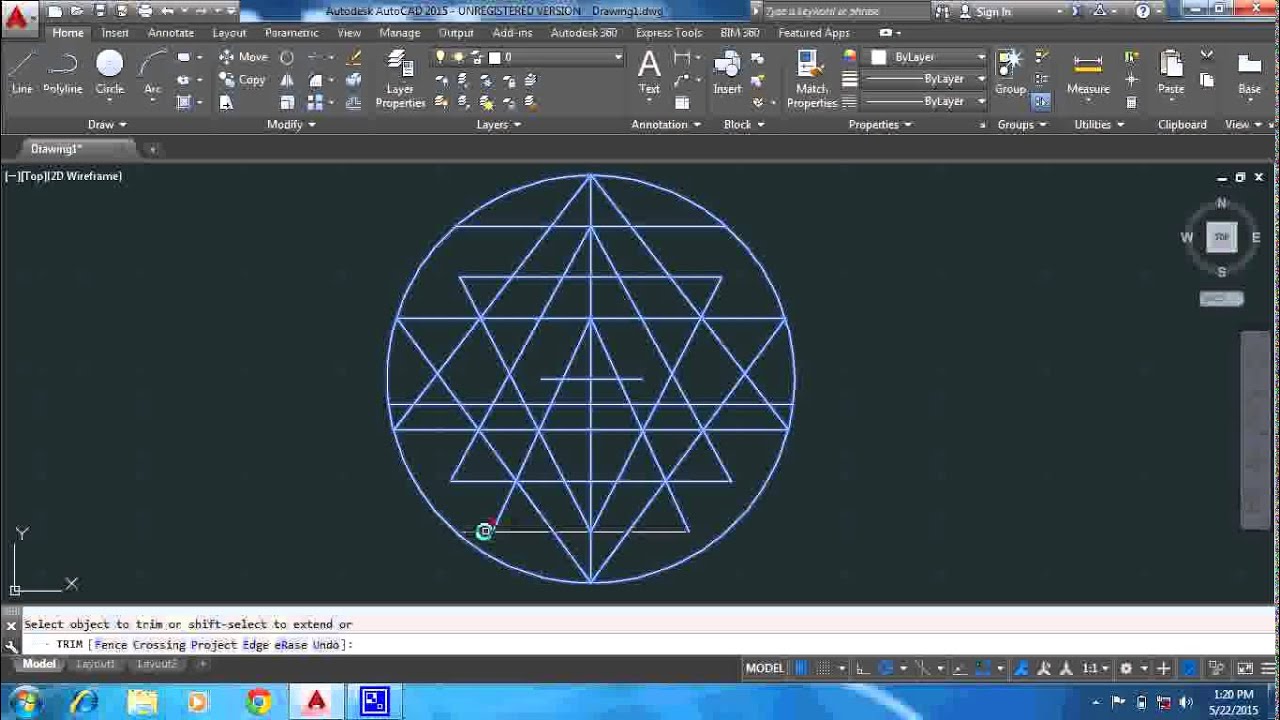 How to Draw Srichakram in telugu part 1