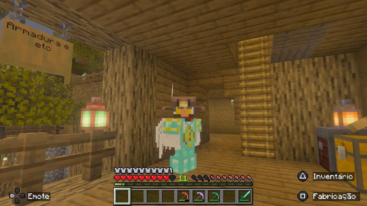 {Mine in bedrock ep 12} Nova armadura!!!!!!