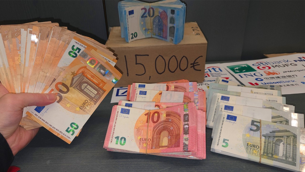 Unboxing 15,000&euro; Money Booster Pack (Euro Banknotes Cash)