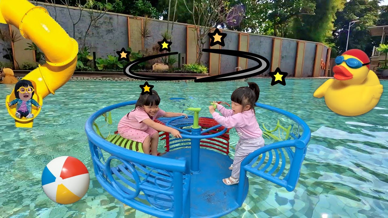 Berenang dan Main Perosotan Air - Puter Sampai Pusing Permainan Anak Mainan