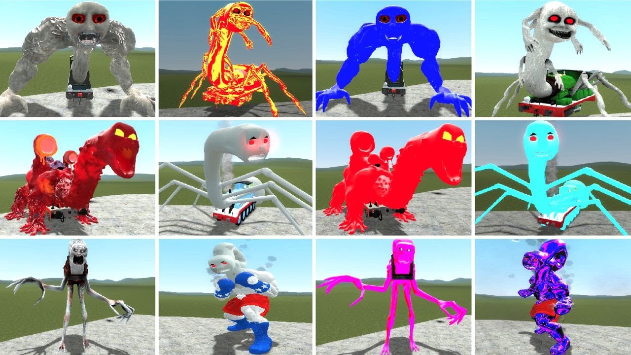 NEW UPDATE ALL CURSED THOMAS, CURSED DOUGLAS AND GORDON THE TRAINS ALL COLORED in Garry's Mod!