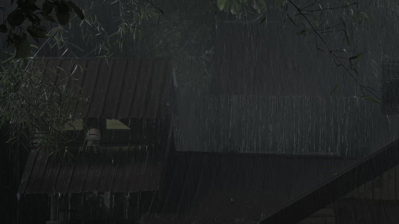 Fall Asleep in 3 Minutes 🌧️ Heavy Rain on Tin Roof for Deep Sleep and Stress Relief