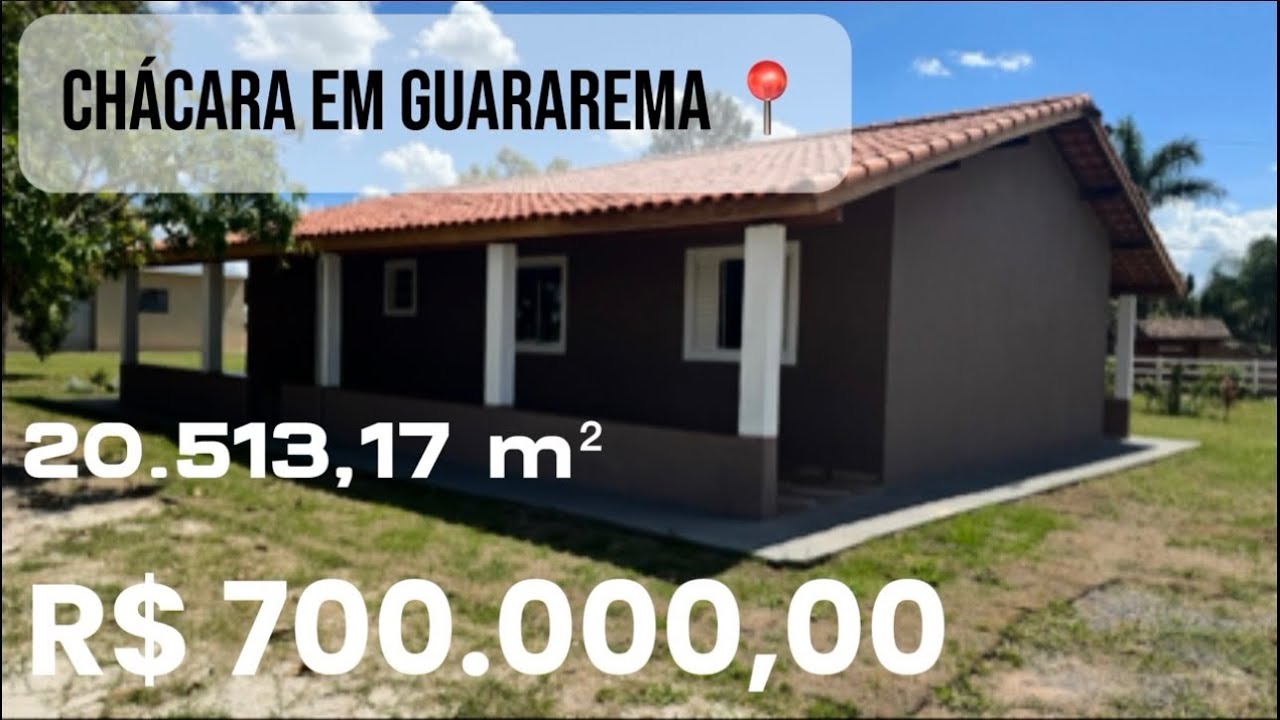CHÁCARA EM GUARAREMA COM PASTO, GALPÃO E LAGO 