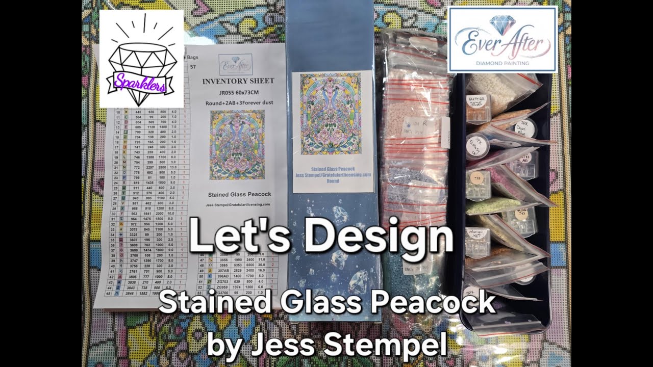 Let's Design Stained Glass Peacock by Jess Stempel and Ever After Diamond Painting!