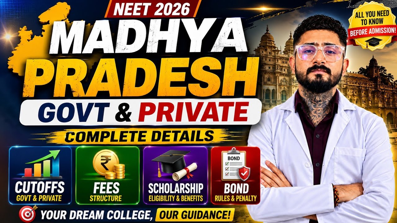 MADHYA PRADESH EXPECTED CUTOFF 2026 || Govt + Private MBBS Cutoff, Fees, Bond, and Scholarship