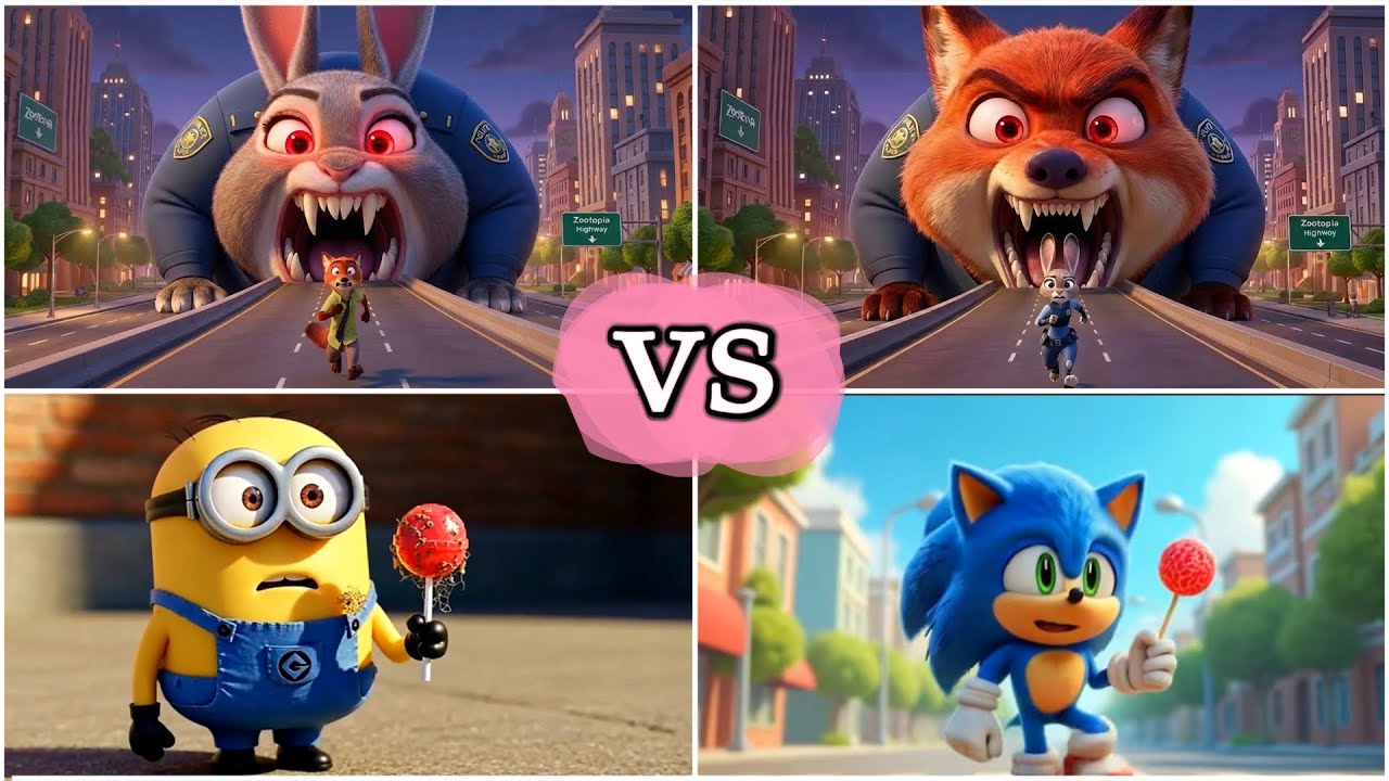 ZOOTOPIA 🌸Minion.exe🌸Sonic.exe🌸K pop Demon Hunters #sad #story #minion #sonic #tileshop #coffindance