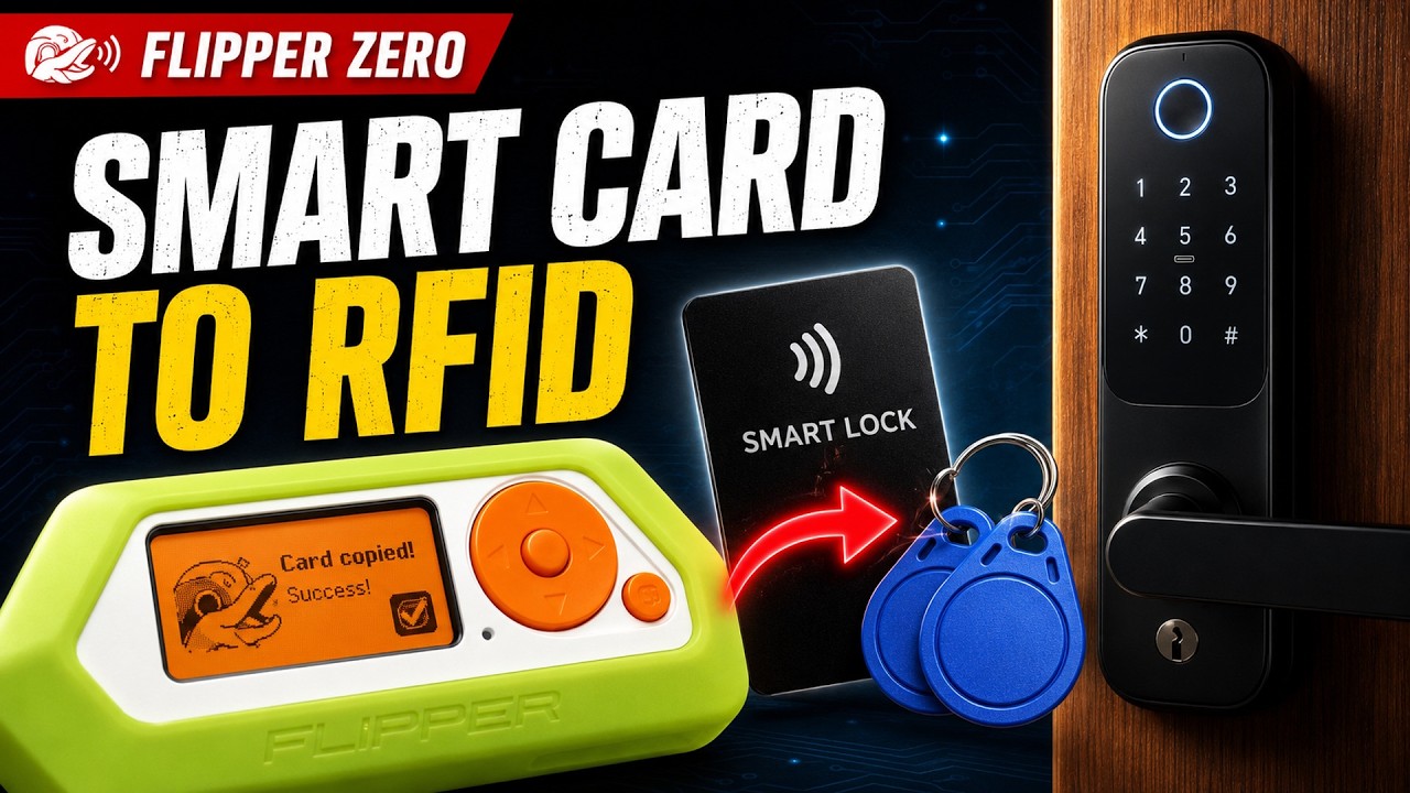 (624) Flipper Zero NFC Magic App Copying a Smart Lock Card to an RFID Tag