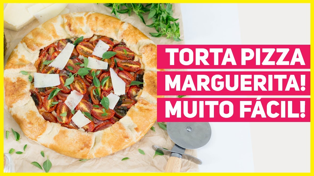 TORTA PIZZA SEM PRECISAR DE FORMA! MUITO FÁCIL | Galette Salgada Marguerita | Receitas de Minuto 563