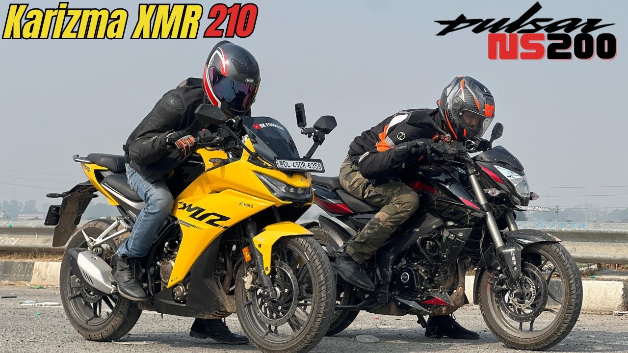 Hero Karizma XMR 210 vs Pulsar NS200 Drag Race