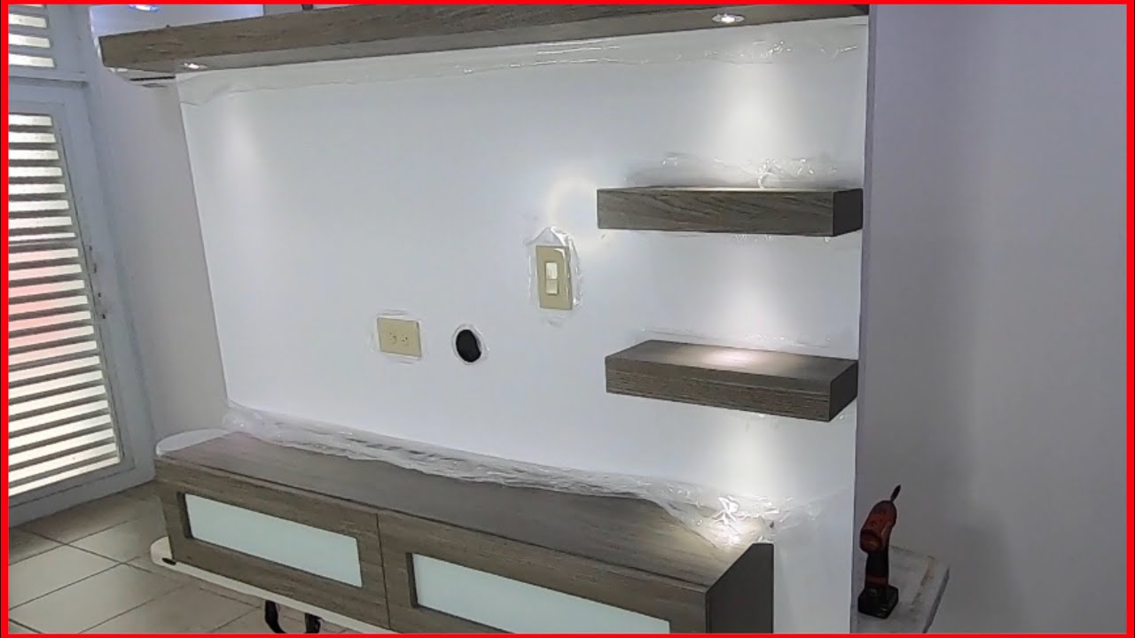 Como instalar los gosne en puertas de un mueble flotante de Tv hecho en pvc