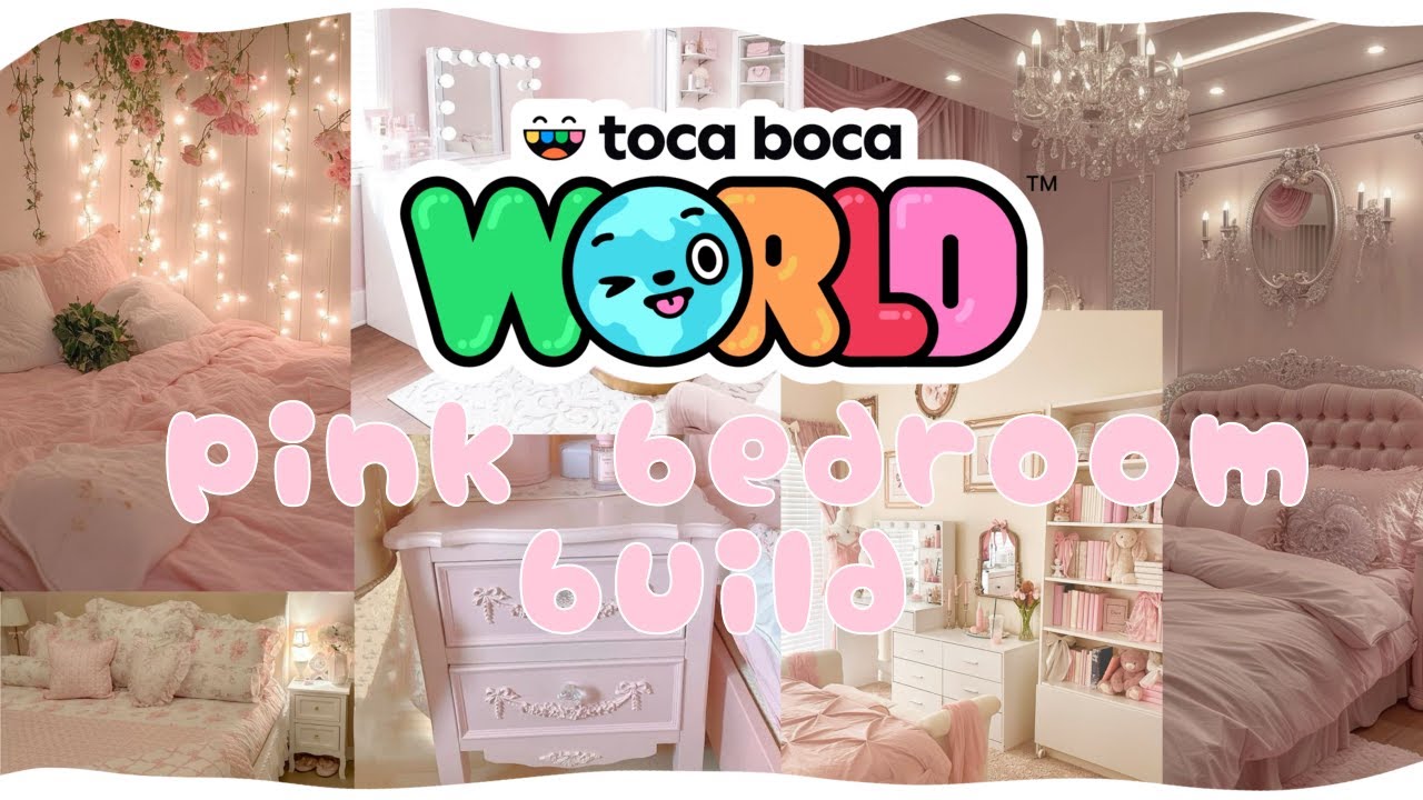 Toca World Pink Bedroom Speedbuild 🎀 ~ Summer madness day 20