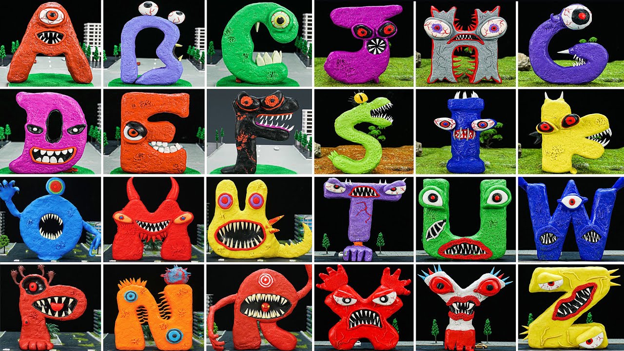 😬 Making ALPHABET LORE MONSTER [A to Z] Sculptures with Clay | Alphabet Lore clay