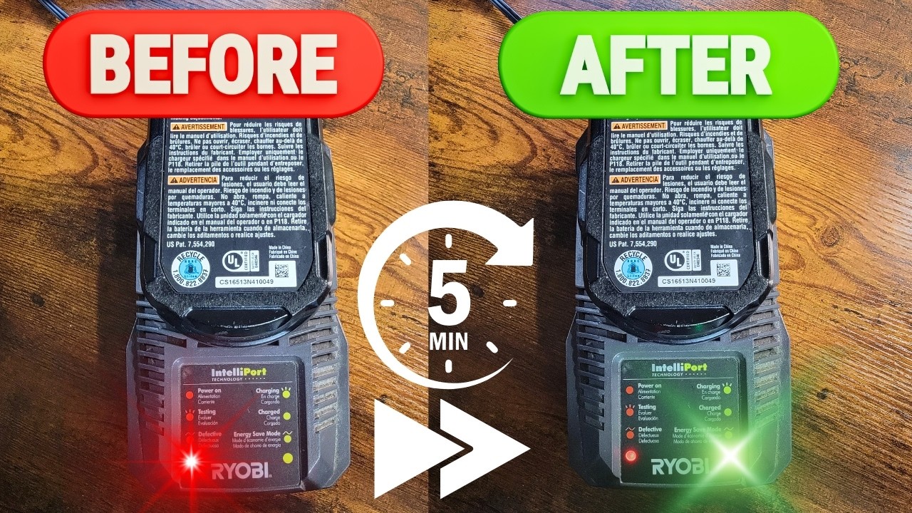 Аккумулятор RYOBI 18 В не работает? [Простой способ зарядки своими руками]