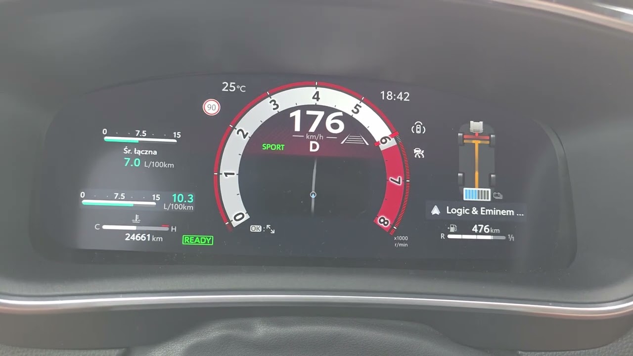 Toyota Corolla 2.0 Hybrid Dynamic Force 196 KM e-CVT - Acceleration 20-180 km/h