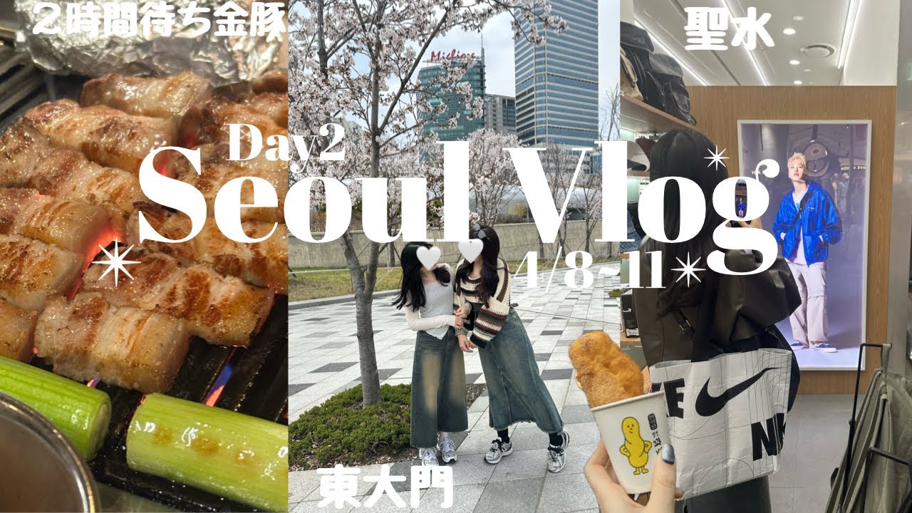 【韓国vlog】#2 《Day2》東大門｜人気ソンスのジェラート｜キャンセルになりかけた２時間待ち金豚🐽동대문 뉴뉴｜성수 핫플 마망젤라또｜취소될뻔 금돼지식당🐽