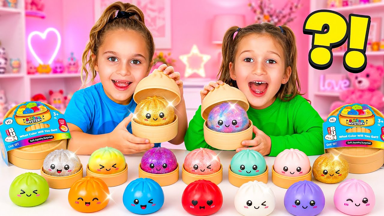 Мои дочери открывают загадочные мягкие игрушки в виде пельменей!