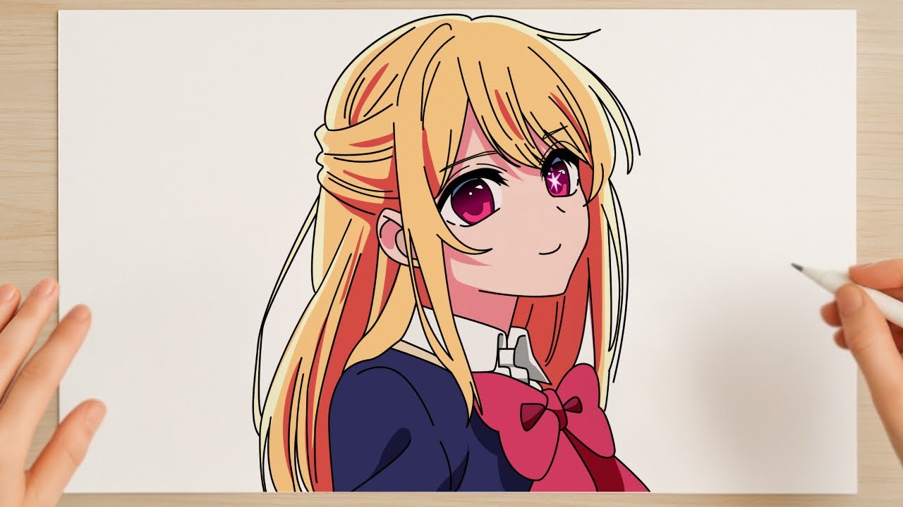 How to Draw Ruby Hoshino from Oshi no Ko | Step-by-Step Tutorial