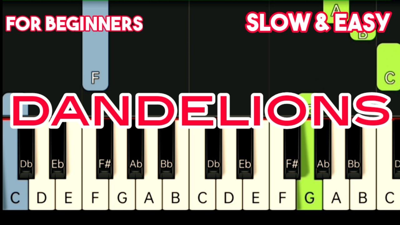 RUTH B. - DANDELIONS | SLOW & EASY PIANO TUTORIAL