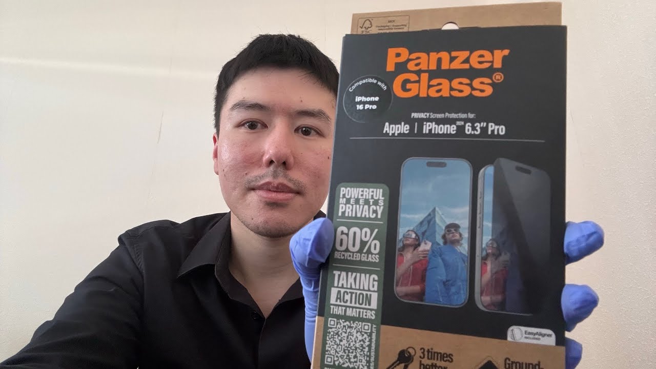 How to put on a Panzer Glass privacy screen protector for the iPhone 16 Pro