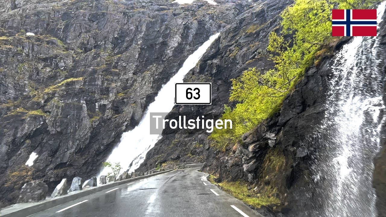 Driving in Norway: Fylkesvei 63 Trollstigen - Famous Mountain Pass