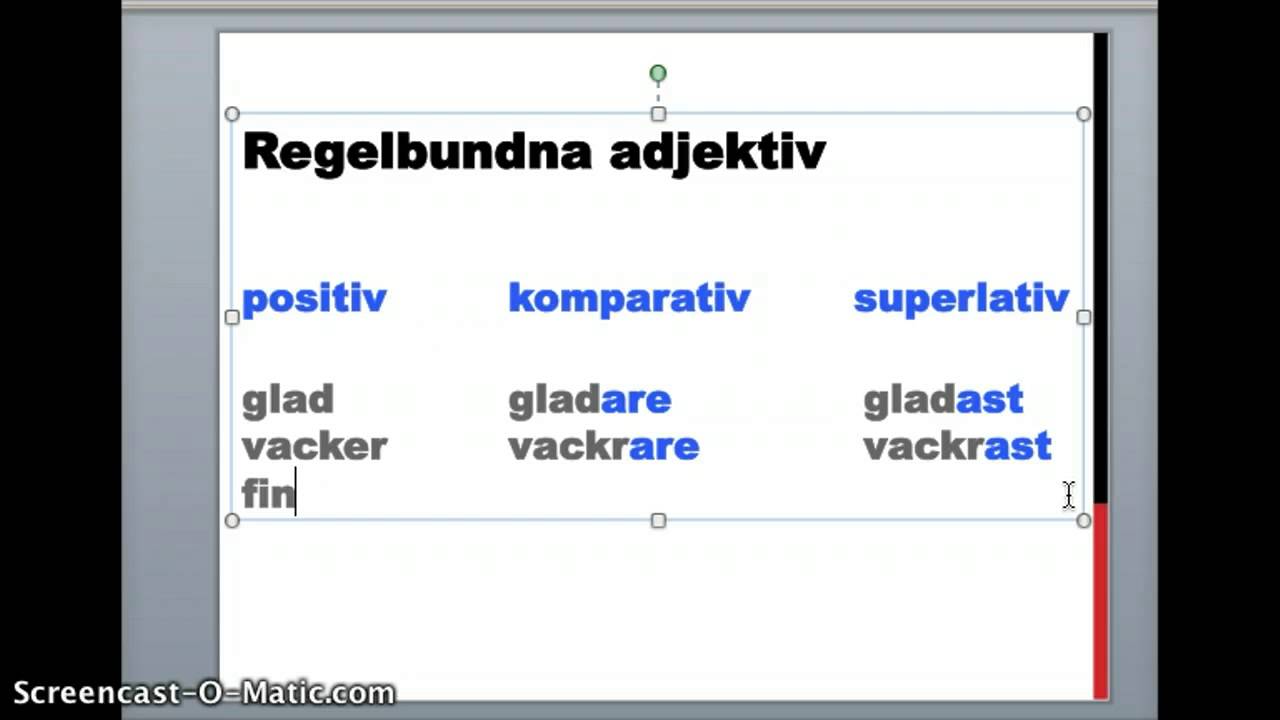 Flipp 4, Komparera adjektiv