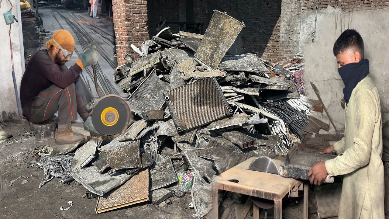Process of Brass Radiators Recycling and Manufacturing Brass Bar! | Brass Radiator Recycling process