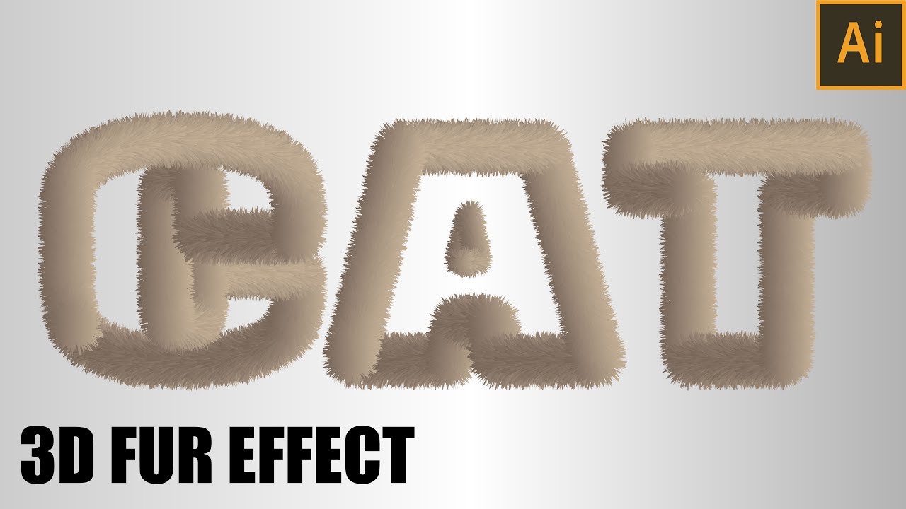 Create Realistic 3D fur text Effect