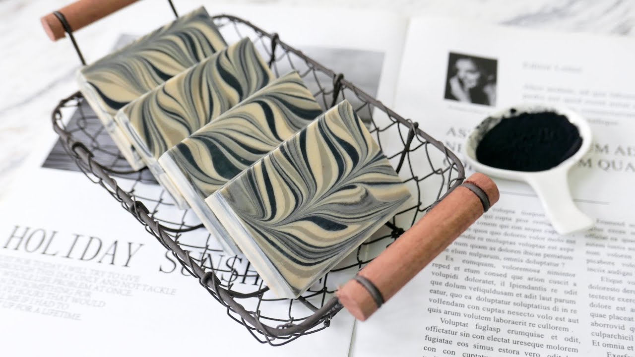 備長碳渲染皂 - simple swirl technique of handmade soap - 手工皂