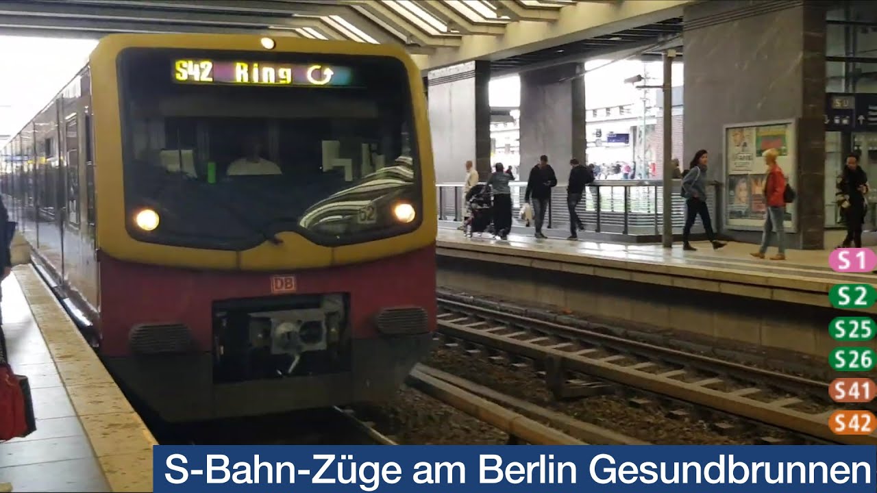 Berliner S-Bahn: S1, S2, S25, S26, S41 und S42 Züge in Berlin Gesundbrunnen