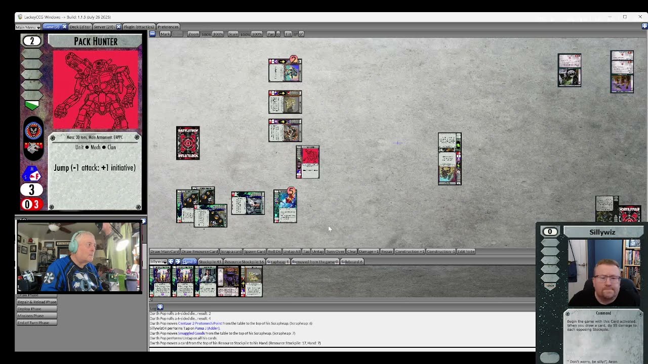 121: Battletech CCG :Dual Stockpile Gameplay: Wolf vs Jade Falcon