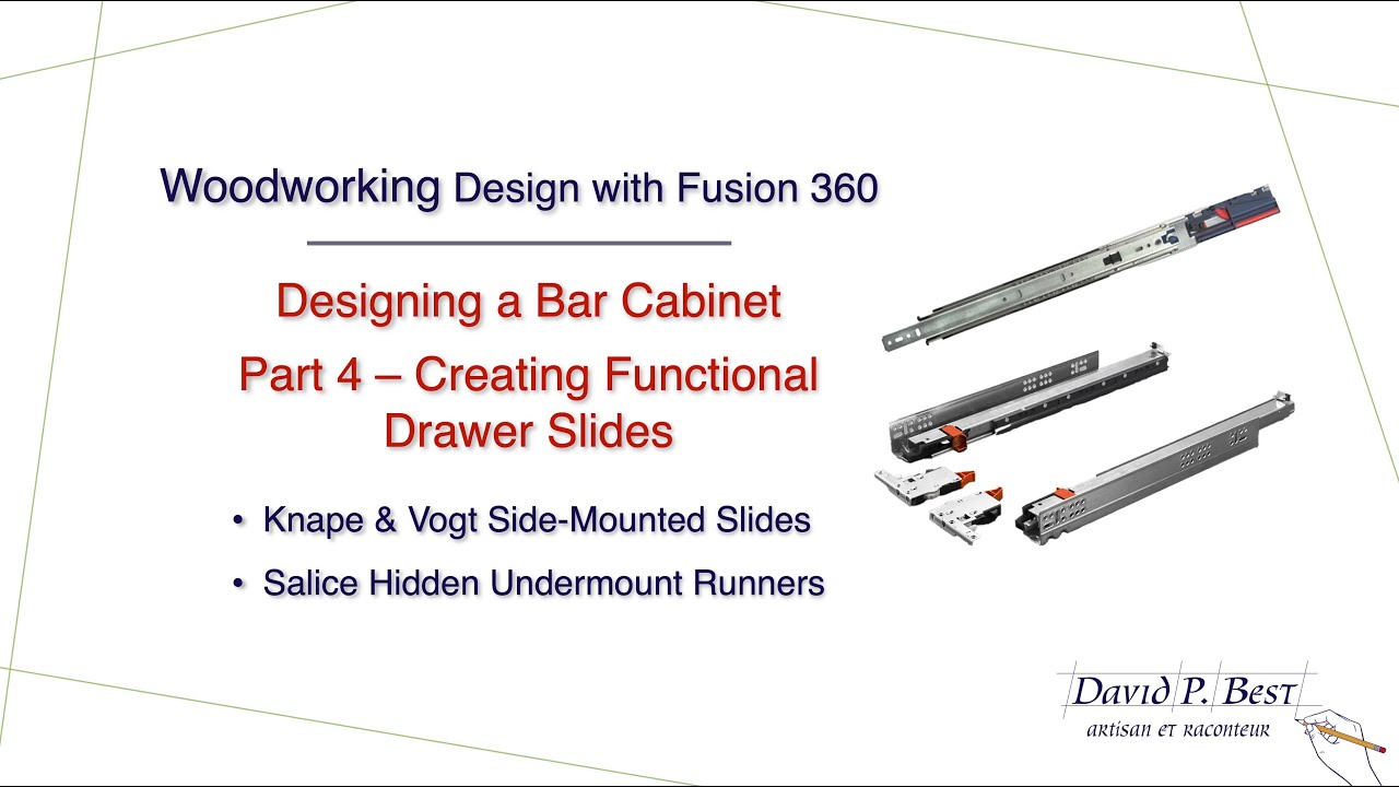 Part 4 - Complex cabinet design using Fusion 360 for woodworkers. Drawer Slides & Runners