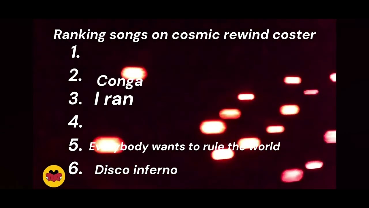 Ranking all the songs on Guardian’s of the Galaxy Cosmic Rewind Coaster. 