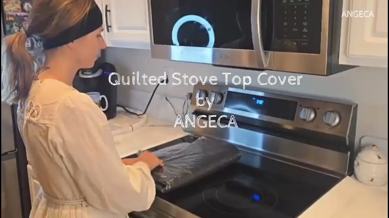 My Brand ANGECA Stove Top Cover and Protector for Glass, Ceramic Stove -  Quilted 100% Cotton Fabric