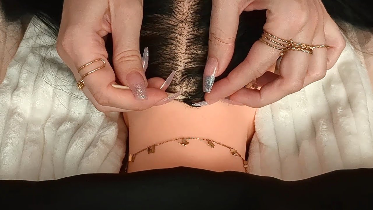 ASMR Nape Tracing, Scalp Scratching, Necklace Sounds 💎 No Talking 💤