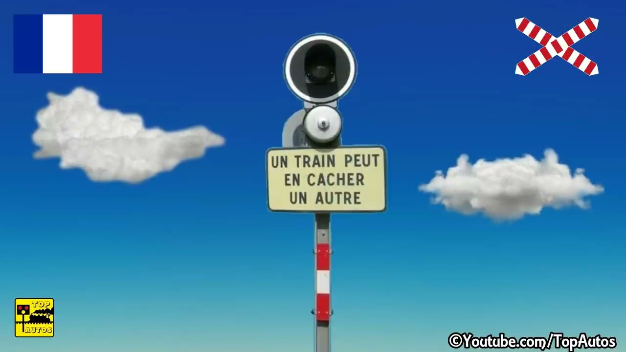 France Railway Crossing Lights and Bells  🚂 LevelCrossings 🚧 Trains 🚦 Subway 🛤️ Railway .mp4