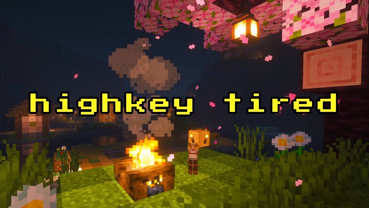 highkey tired 😴 you deserve this peace... [sleep minecraft music, thunderstorm sounds for sleeping]