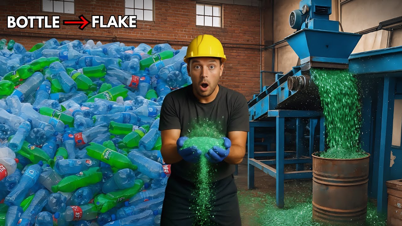 How Millions of Plastic Bottles Become PET Flakes | Recycling Factory Process
